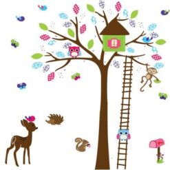 Muursticker-Boomhut-met-Dieren-1