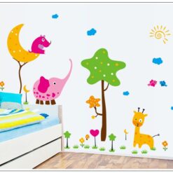 Muursticker-Olifant-Giraffe-3