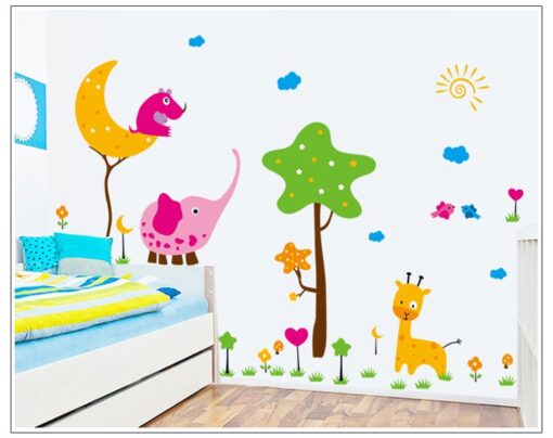 Muursticker-Olifant-Giraffe-3