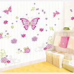 Muursticker-Vlinder-Roze-3