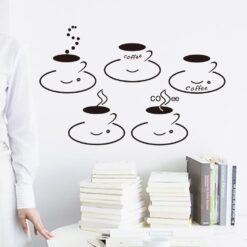 Muursticker Coffee Cups