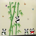 Muursticker Bamboe Panda Beren