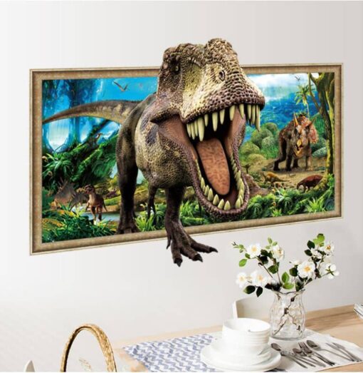 Muursticker Dinosaurus T-Rex 3D
