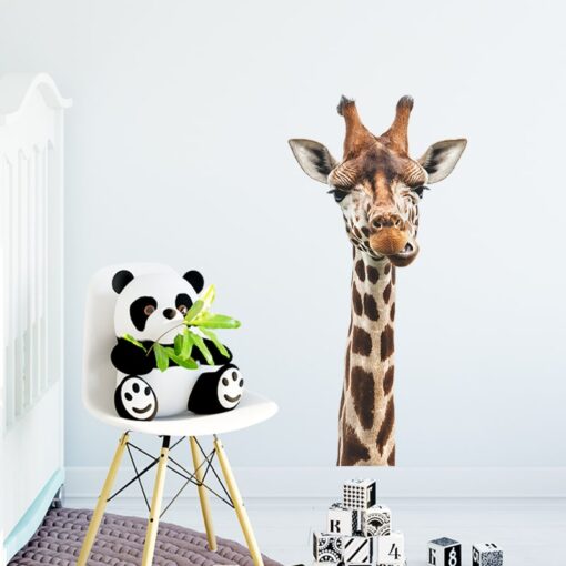 Giraffe Kop Muursticker