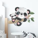 Muursticker schattige Pandabeertjes