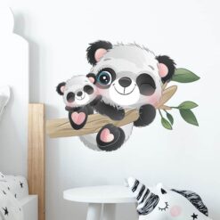 Muursticker schattige Pandabeertjes