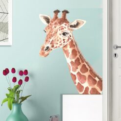 Muursticker tekening Giraffe Kop