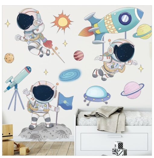 Muursticker Astronaut Raket