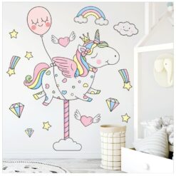 Muursticker Unicorn in de Lucht