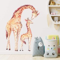 Muursticker Baby Giraffe Moeder