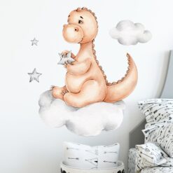 Muursticker Dino op Wolk