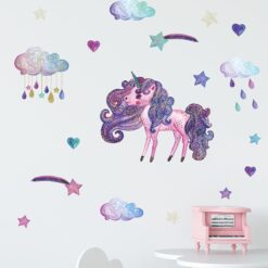 Muursticker Glitter Unicorn