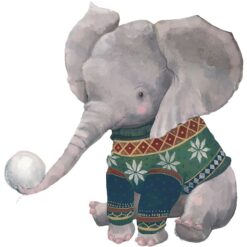 Muursticker Olifant met Trui