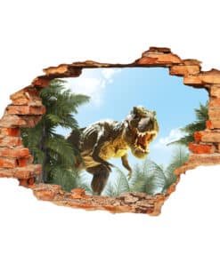Muursticker Dinosaurus t-rex Gat in de Muur