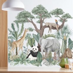 Muursticker Jungle Dieren Boom