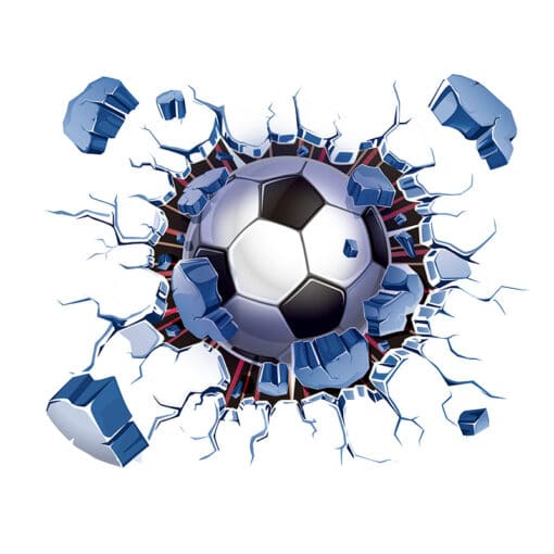 Sticker Voetbal door Muur Klein