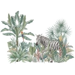 Muursticker Jungle Zebra