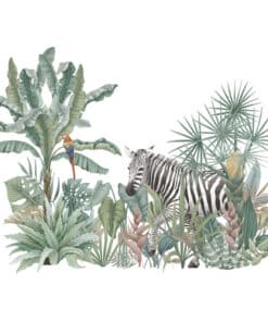 Muursticker Jungle Zebra