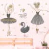 Muursticker Ballerina met Zwaan